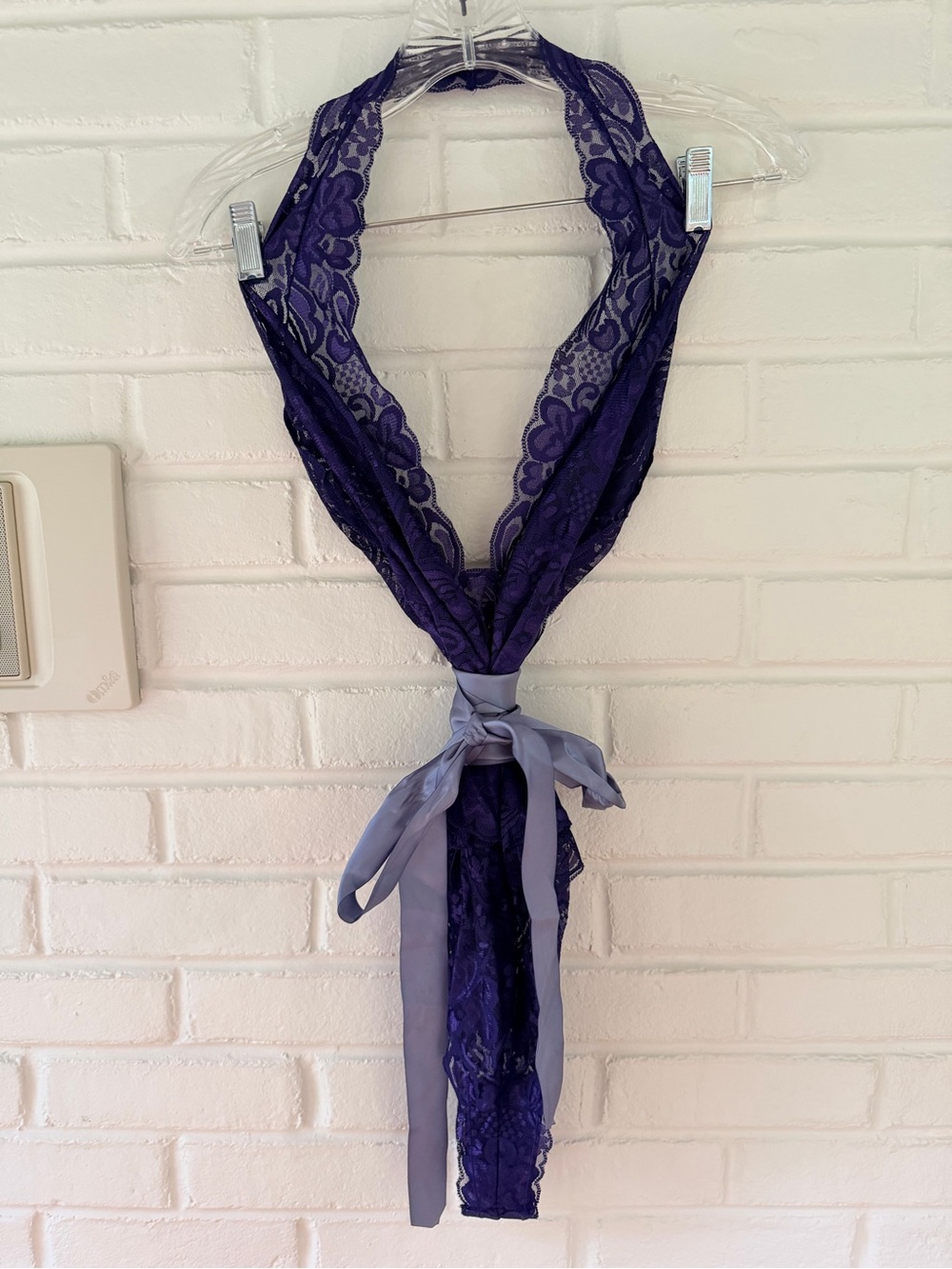 Adore me Lace Halter Tie-Front Bodyscarf in Navy Blue Size 3x